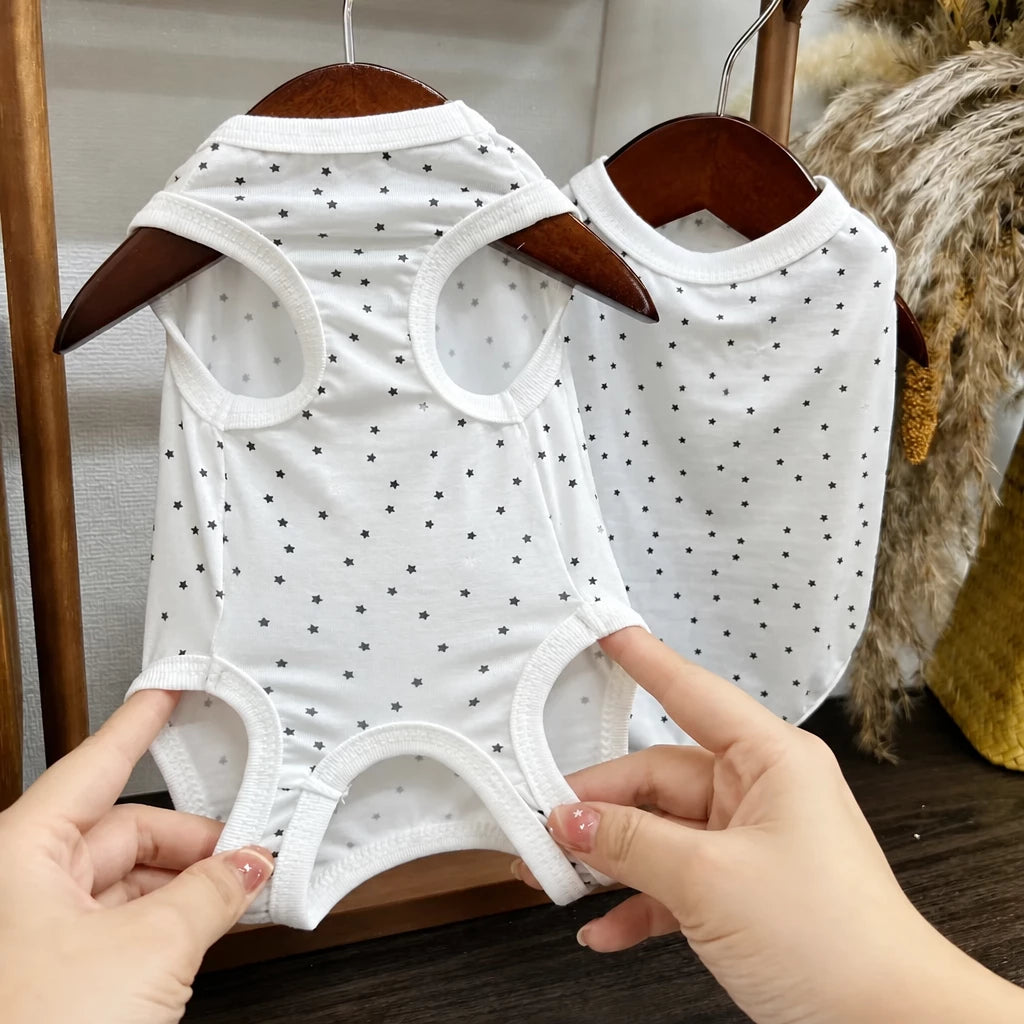 Lightweight Star Print Pet Vest for Small Dogs and Cats