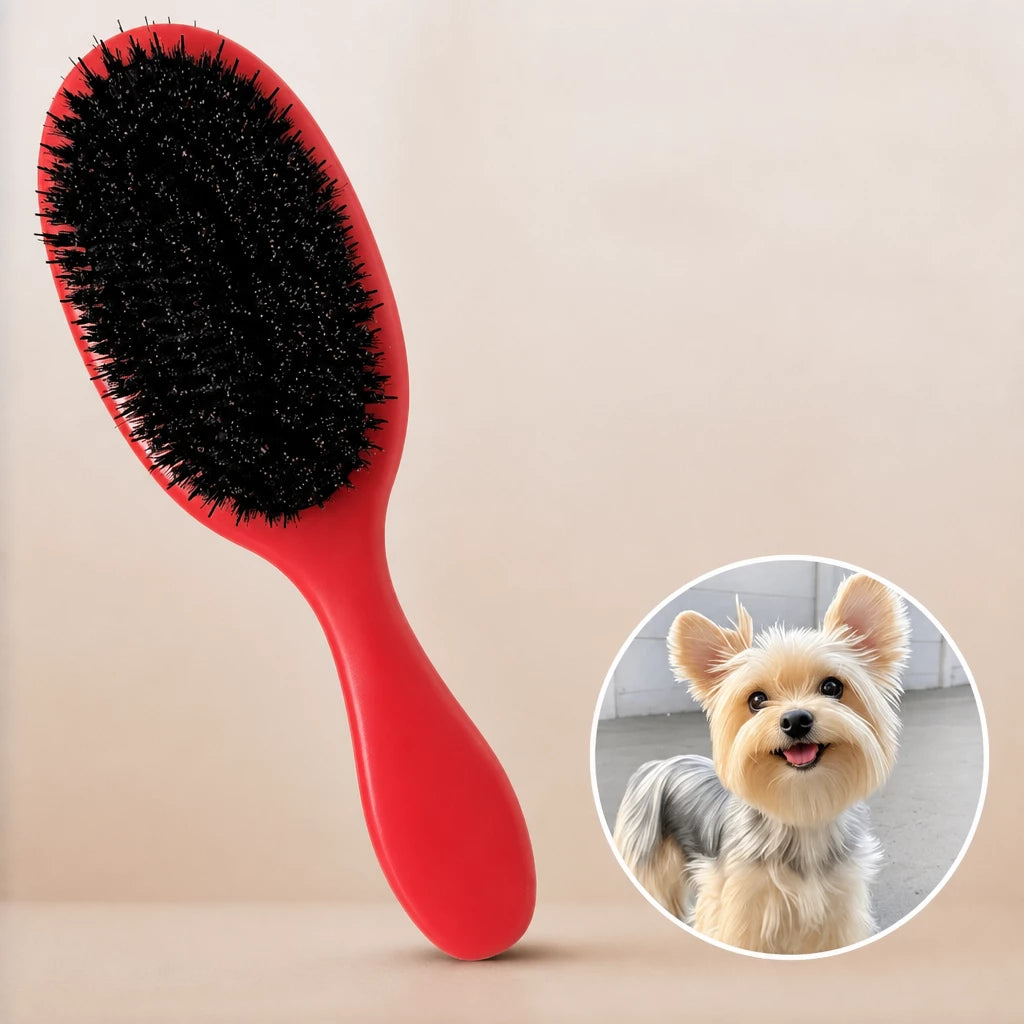 Boar Bristle Grooming Comb for Dogs and Cats