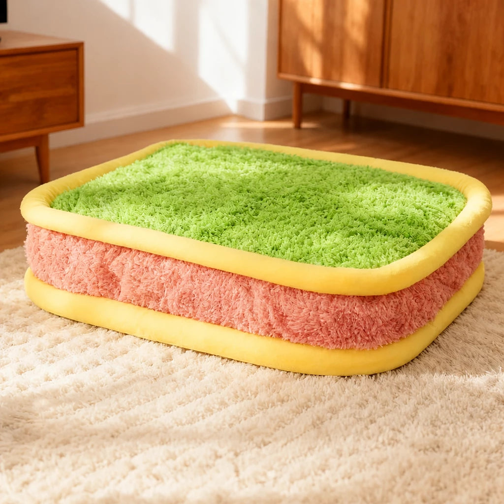 Colorful Plush Pet Bed for Dogs and Cats