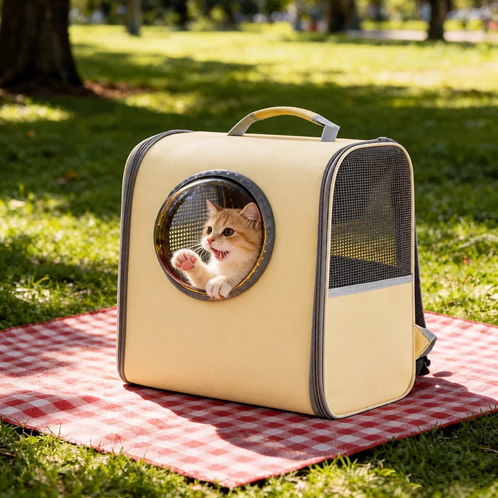 Breathable Pet Carrier Backpack for Cats and Small Dogs