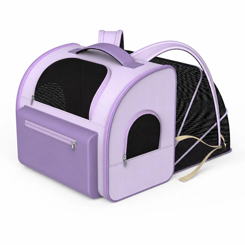 Expandable Pet Carrier Backpack for Pets Up to 16 lb