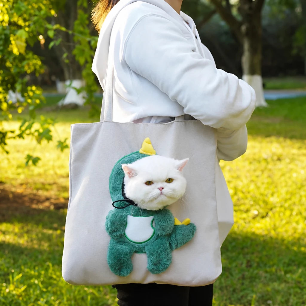 Canvas Pet Carrier Backpack for Cats and Small Dogs