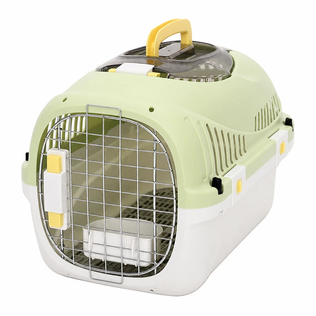 Portable Plastic Pet Carrier for Cats and Small Dogs Up to 16 lb