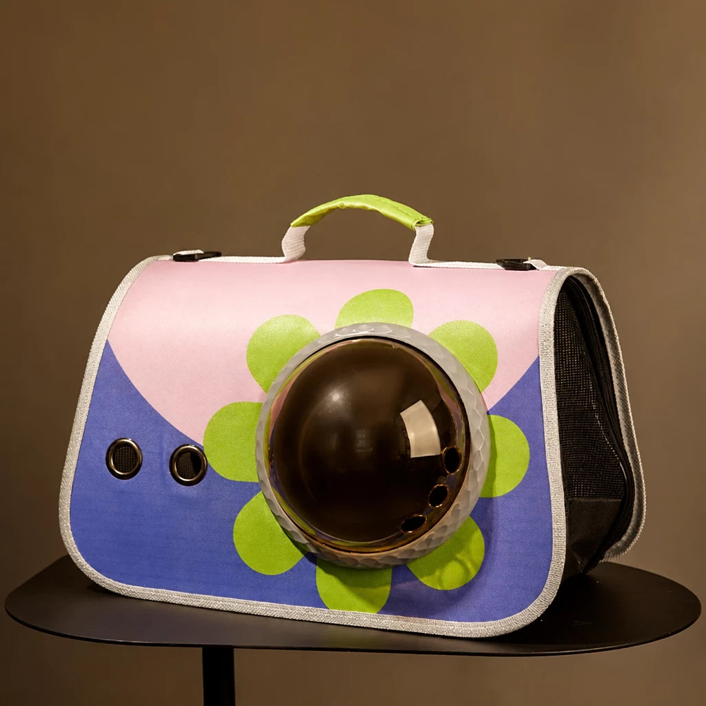 Nylon Space Capsule Pet Carrier Backpack for Cats & Small Pets