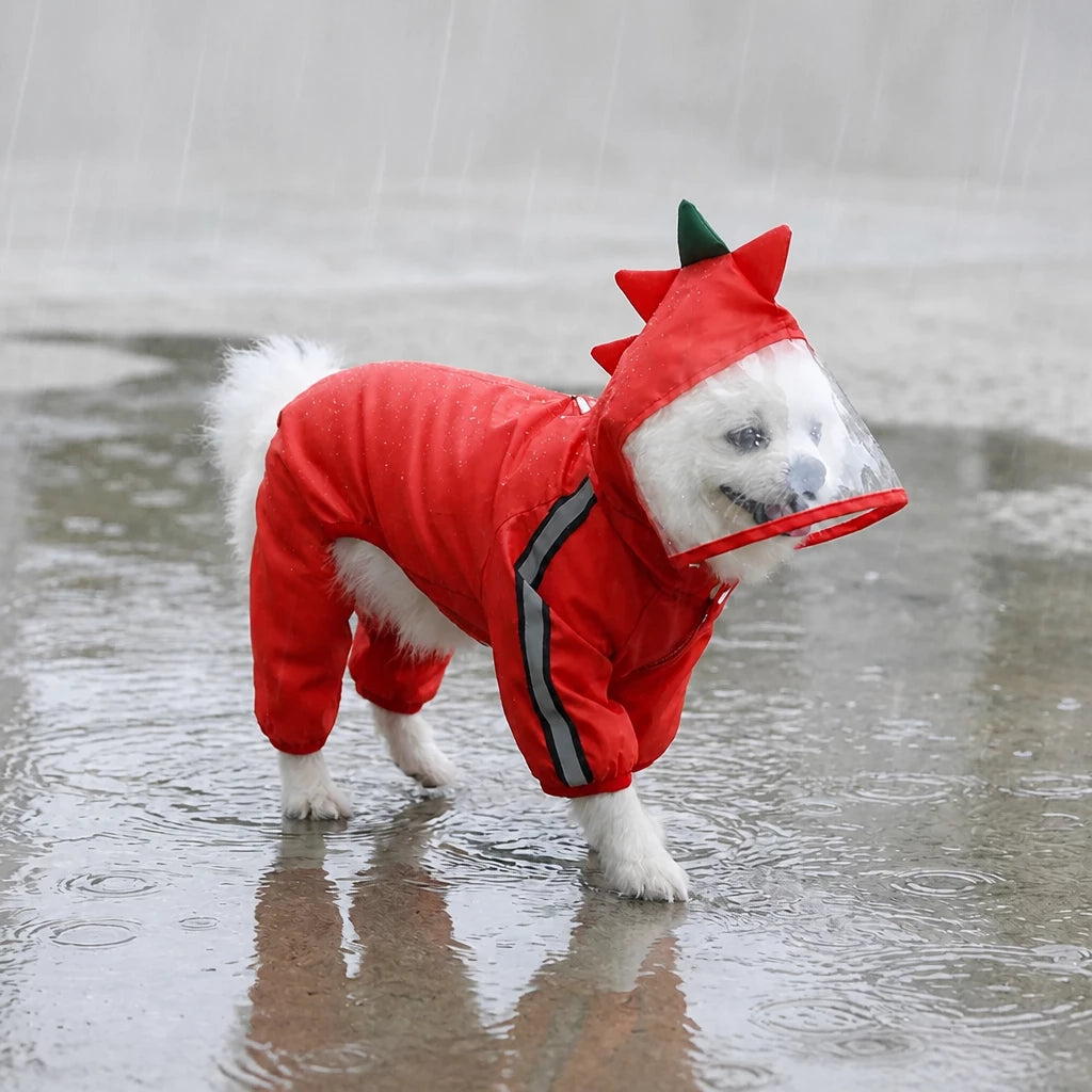 Reflective Waterproof Pet Raincoat