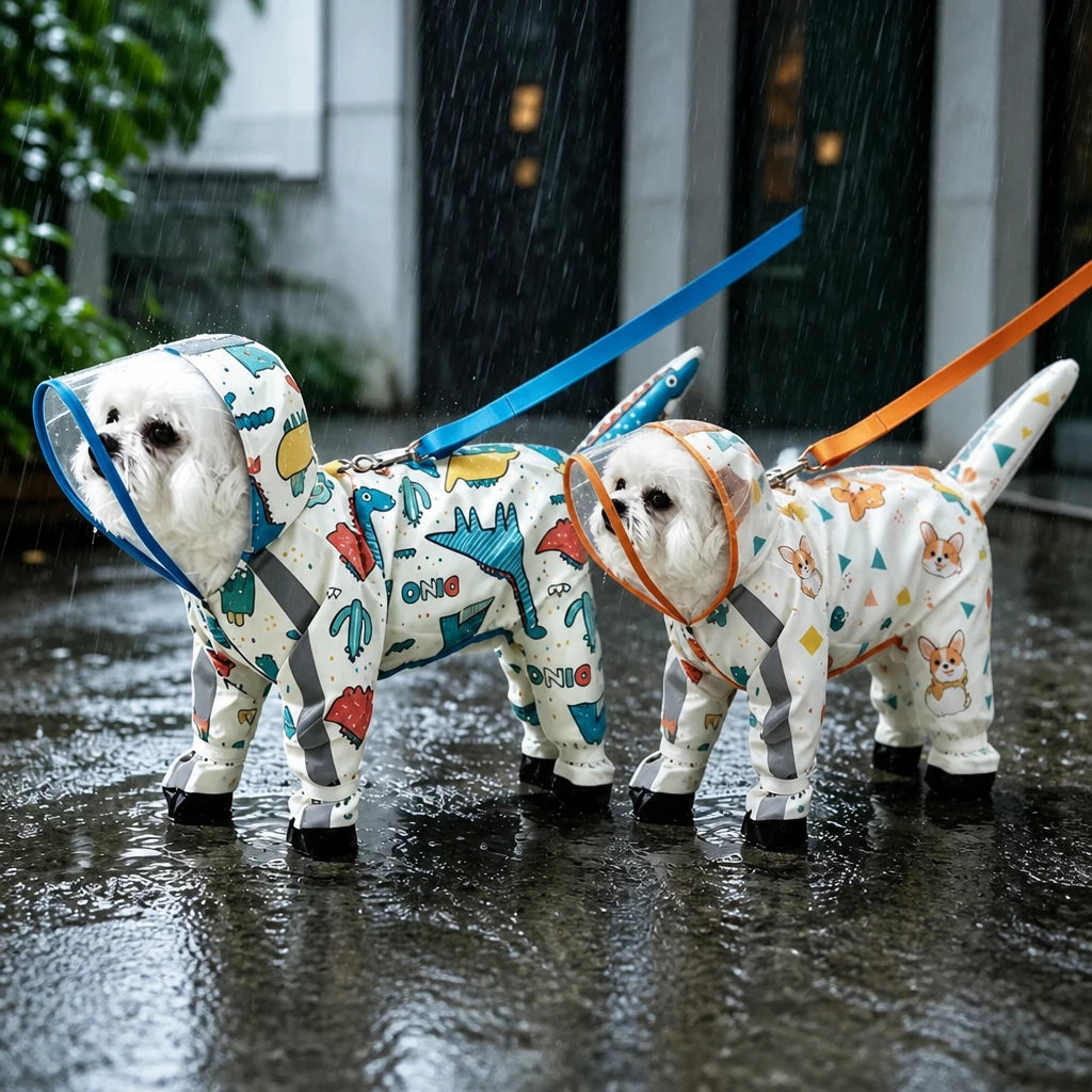 Full-Coverage Waterproof Raincoat for Small Dogs