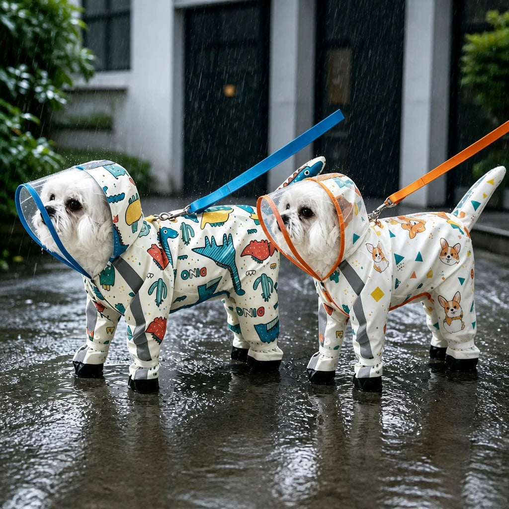 Full-Coverage Waterproof Raincoat for Small Dogs