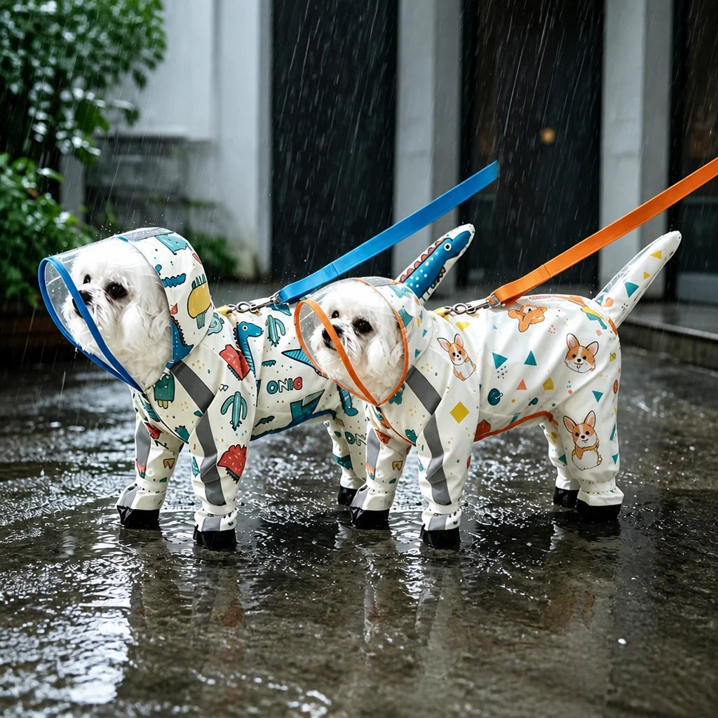 Full-Coverage Waterproof Raincoat for Small Dogs