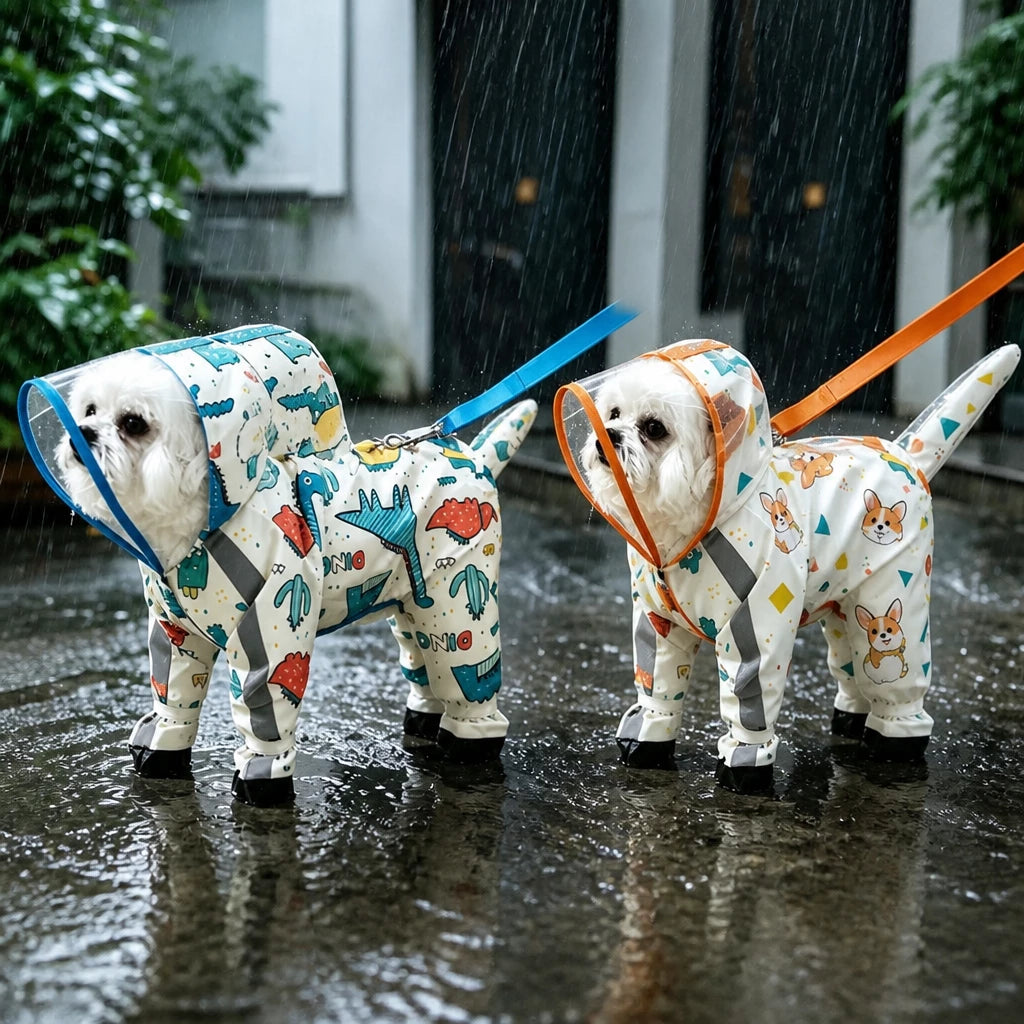 Full-Coverage Waterproof Raincoat for Small Dogs