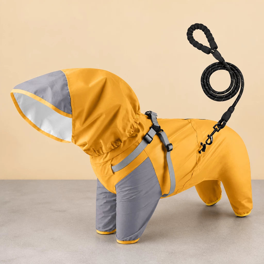 Hooded Four-Leg Dog Raincoat for Small to Medium Dogs
