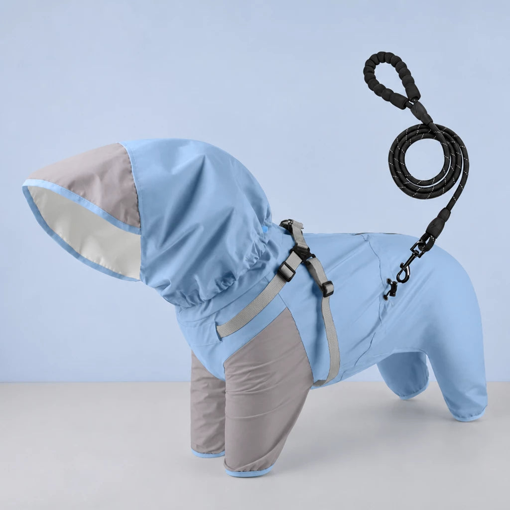 Hooded Four-Leg Dog Raincoat for Small to Medium Dogs