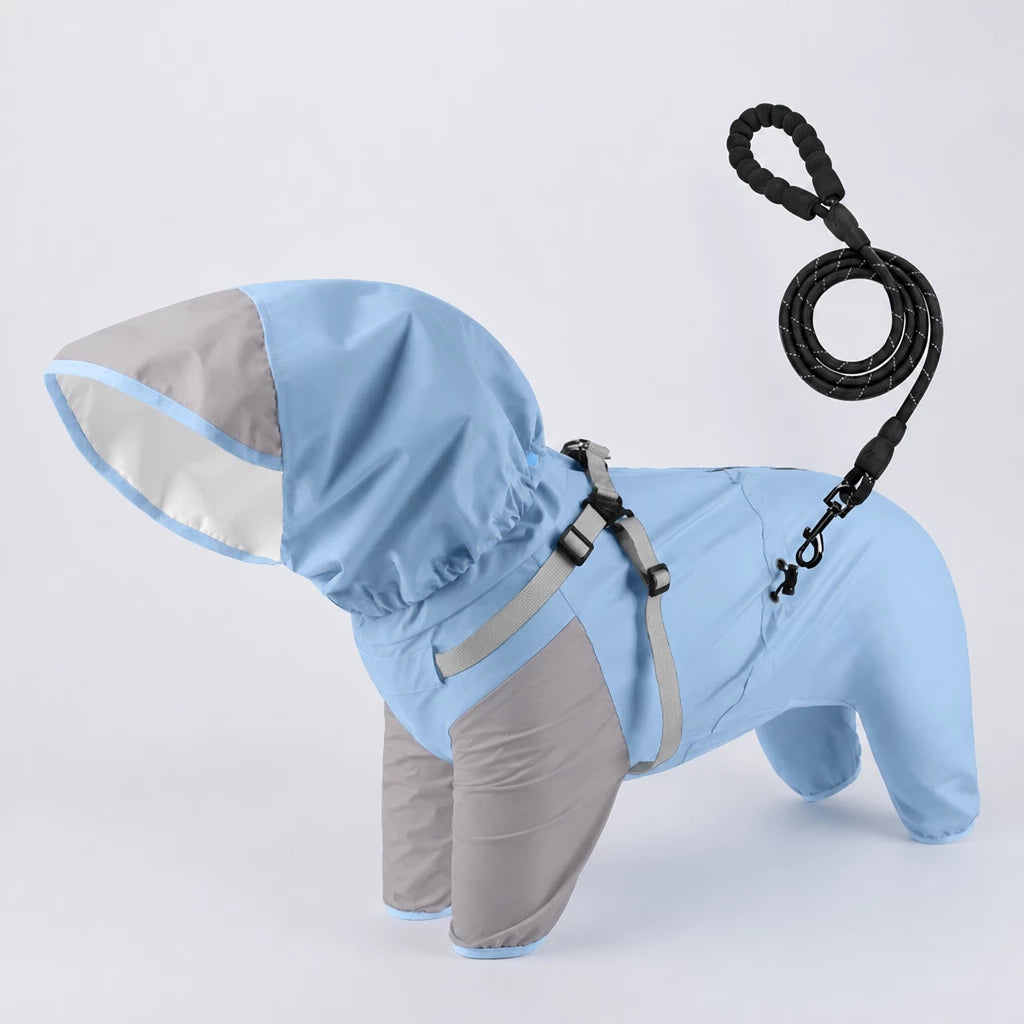 Hooded Four-Leg Dog Raincoat for Small to Medium Dogs
