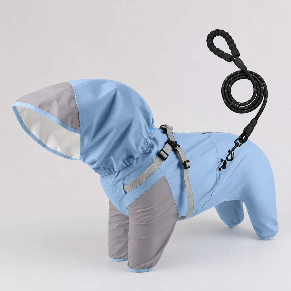 Hooded Four-Leg Dog Raincoat for Small to Medium Dogs