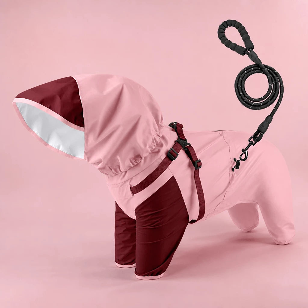 Hooded Four-Leg Dog Raincoat for Small to Medium Dogs