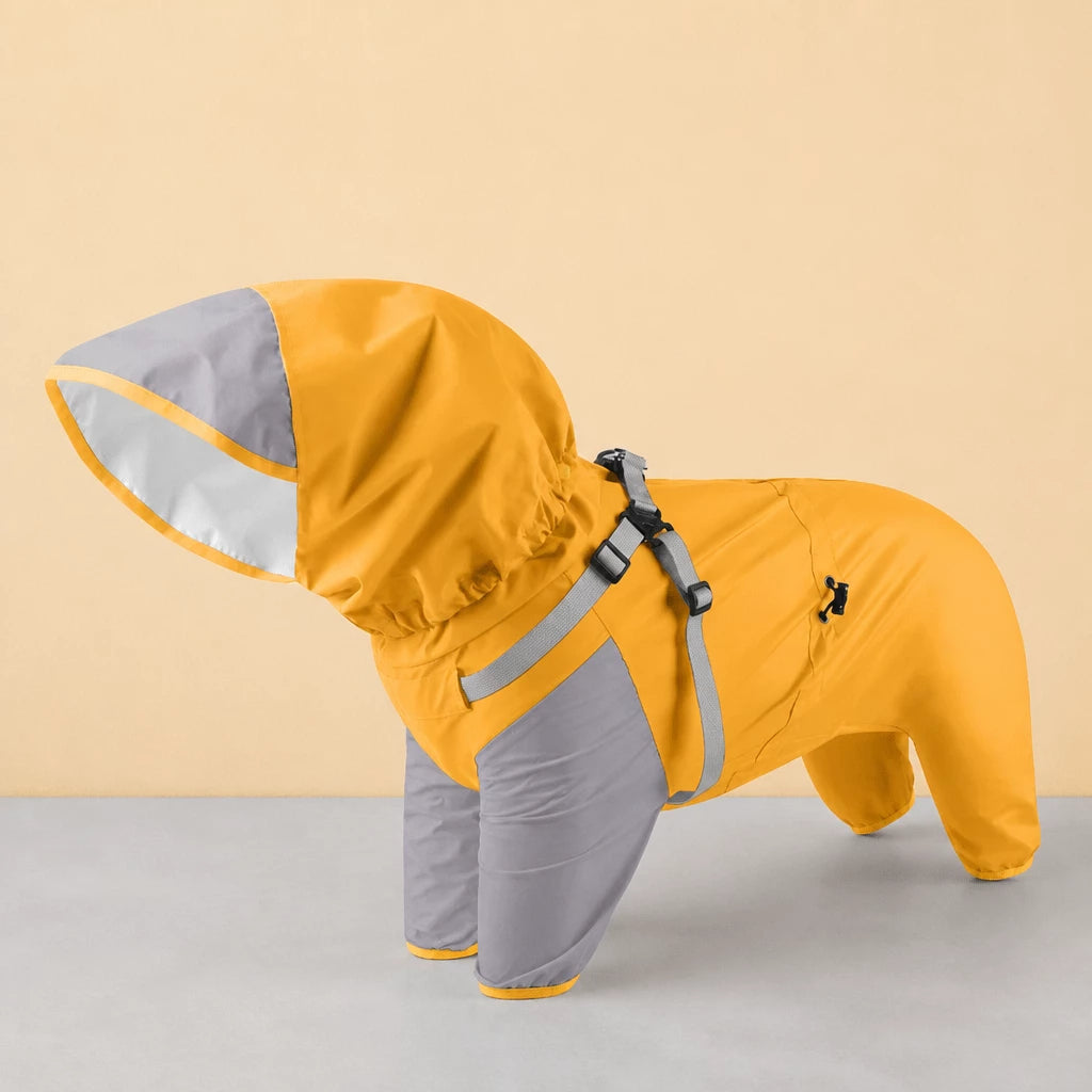 Hooded Four-Leg Dog Raincoat for Small to Medium Dogs