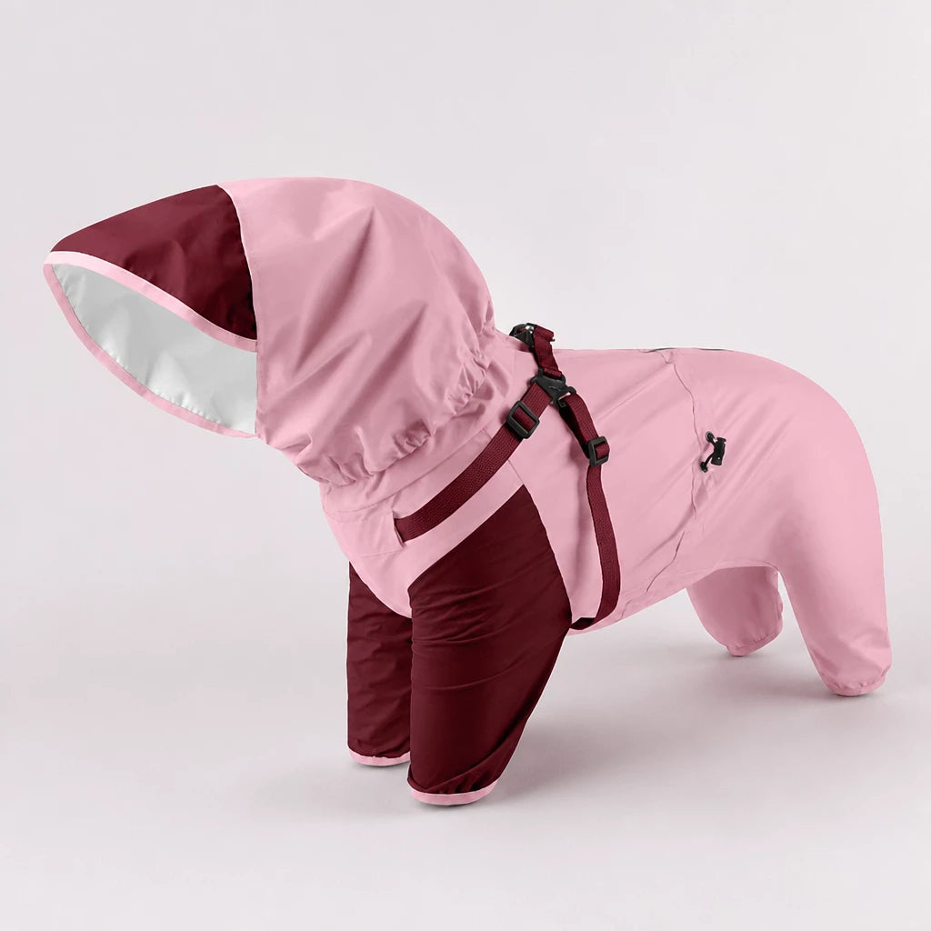 Hooded Four-Leg Dog Raincoat for Small to Medium Dogs