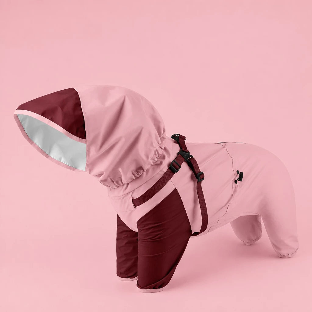 Hooded Four-Leg Dog Raincoat for Small to Medium Dogs