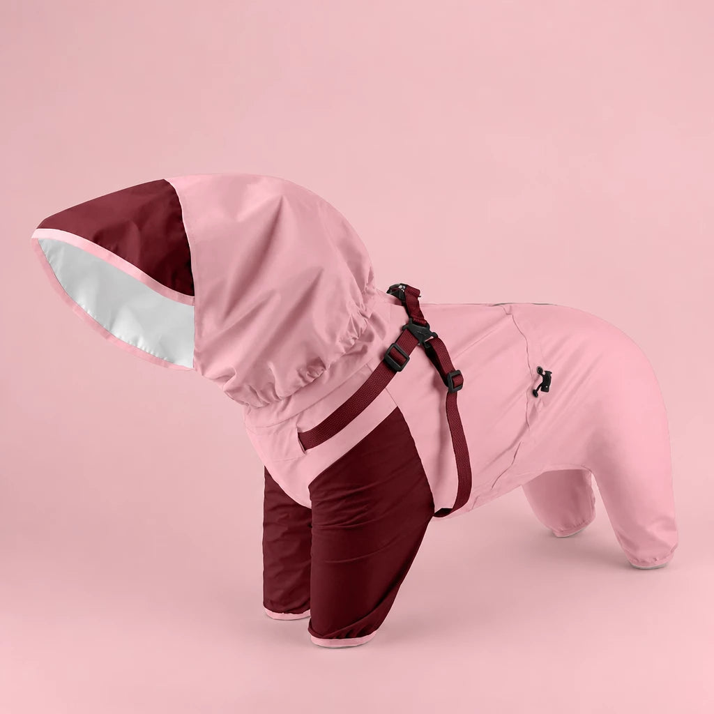 Hooded Four-Leg Dog Raincoat for Small to Medium Dogs