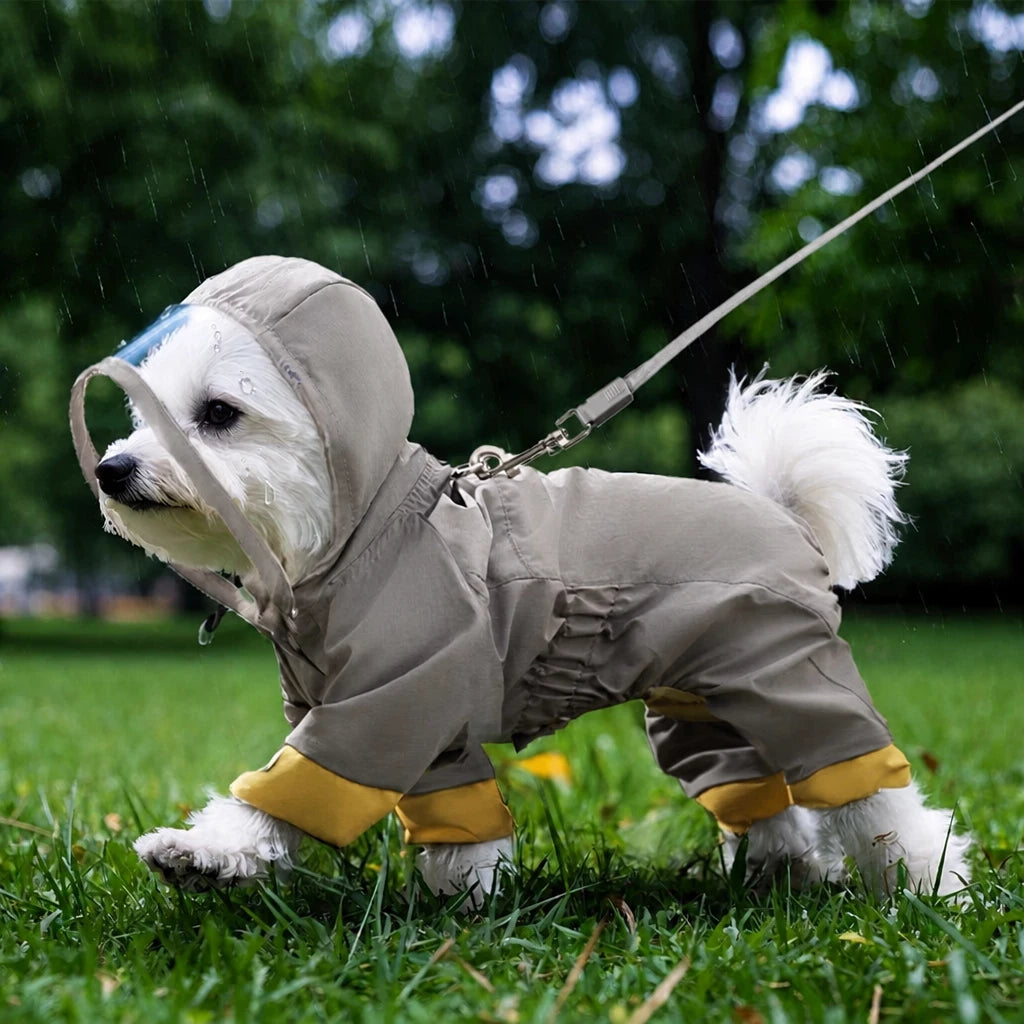 Full-Coverage Waterproof Four-Leg Raincoat for Small Dogs