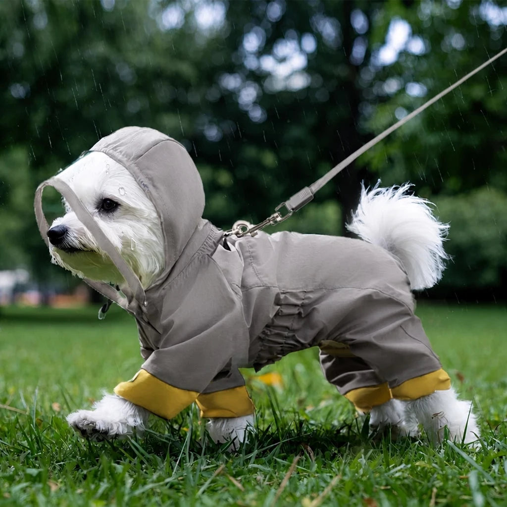 Full-Coverage Waterproof Four-Leg Raincoat for Small Dogs