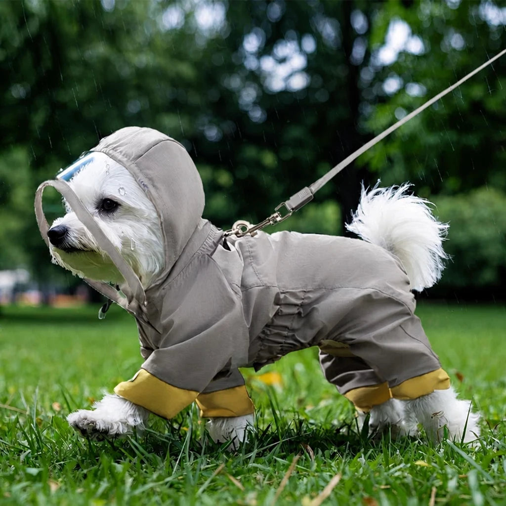 Full-Coverage Waterproof Four-Leg Raincoat for Small Dogs
