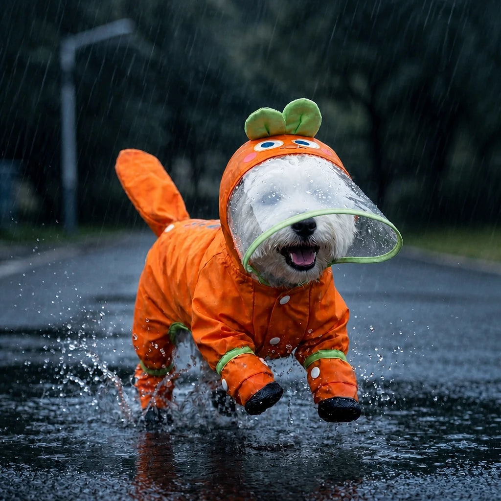Full-Coverage Waterproof Four-Leg Raincoat for Small Dogs