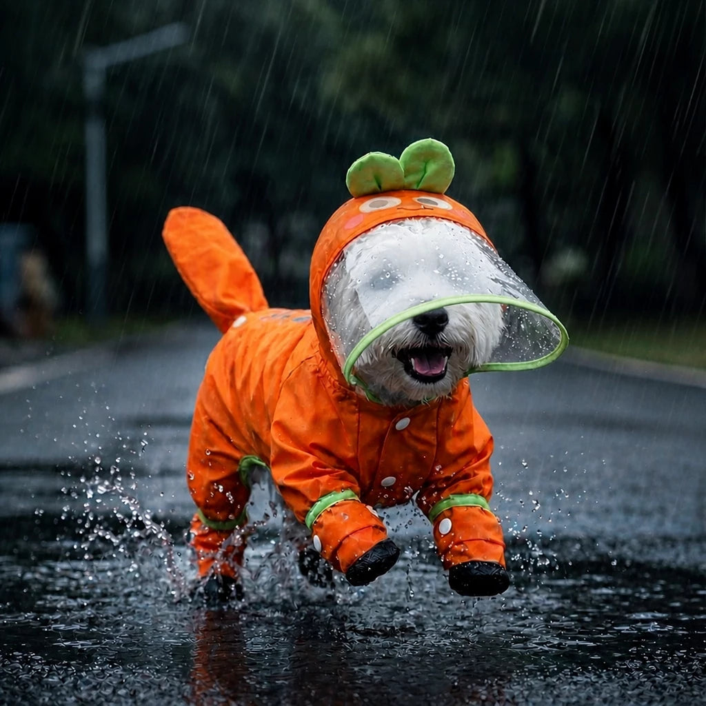 Full-Coverage Waterproof Four-Leg Raincoat for Small Dogs