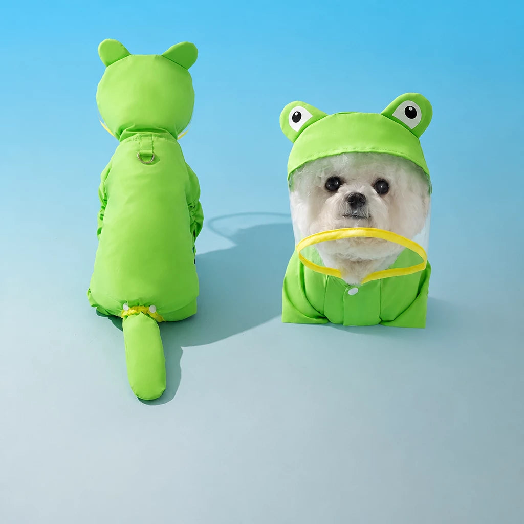 Full-Coverage Waterproof Four-Leg Raincoat for Small Dogs
