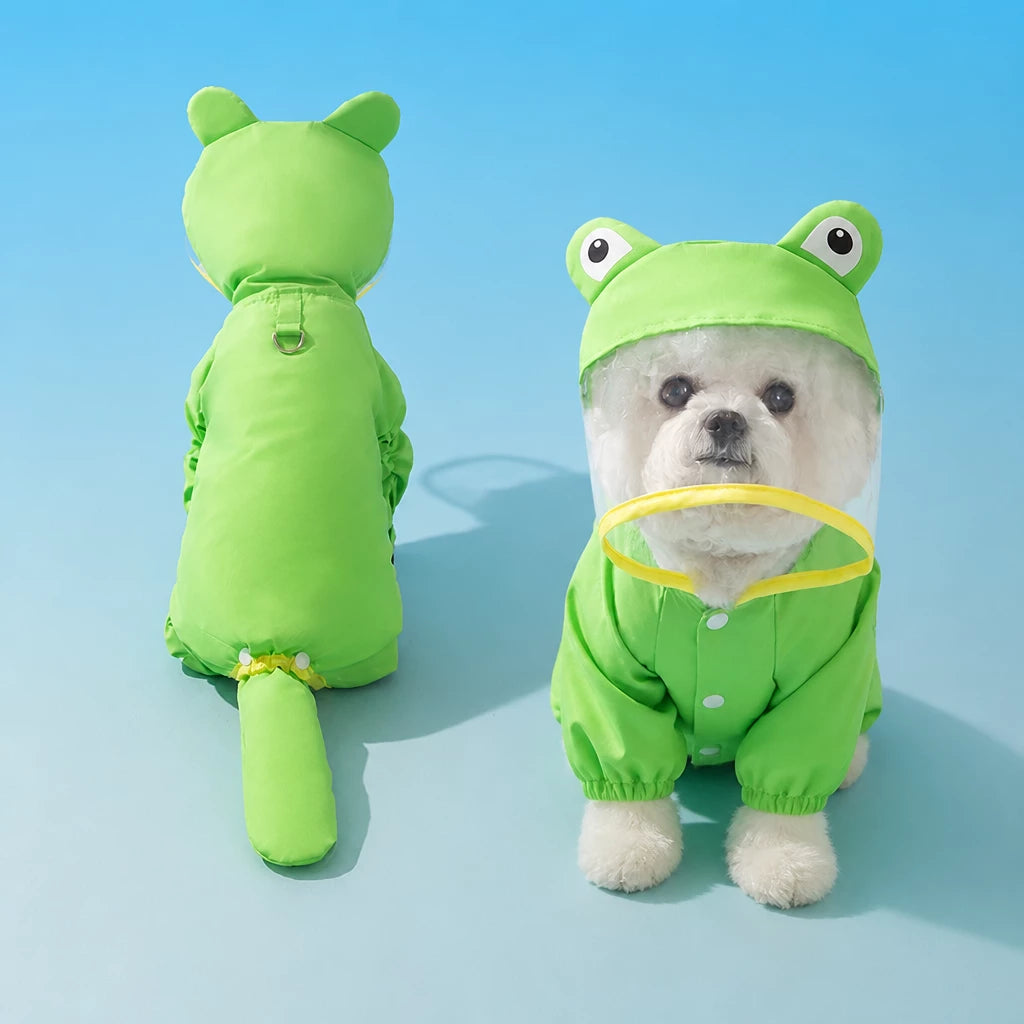 Full-Coverage Waterproof Four-Leg Raincoat for Small Dogs