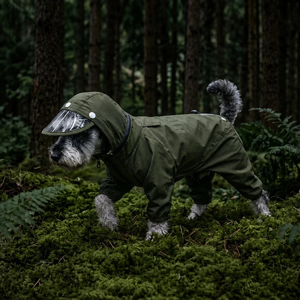 Full-Coverage Waterproof Four-Leg Raincoat for Small Dogs