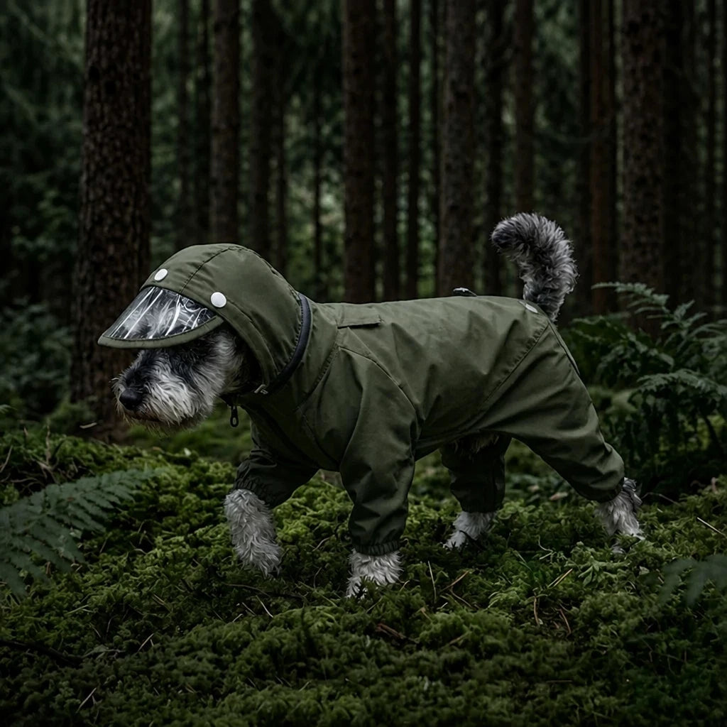 Full-Coverage Waterproof Four-Leg Raincoat for Small Dogs
