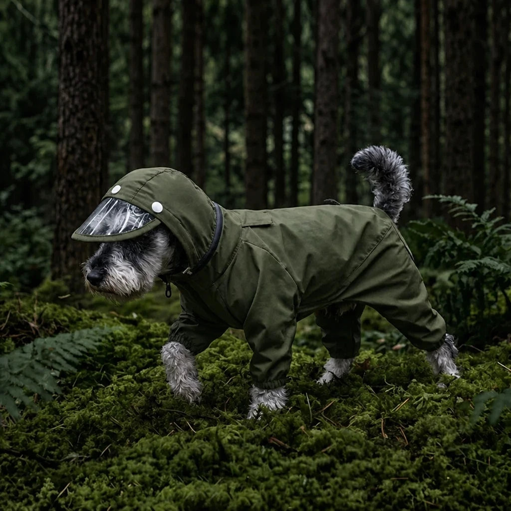 Full-Coverage Waterproof Four-Leg Raincoat for Small Dogs