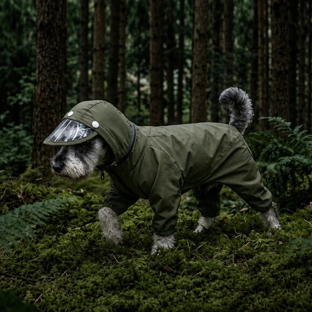 Full-Coverage Waterproof Four-Leg Raincoat for Small Dogs