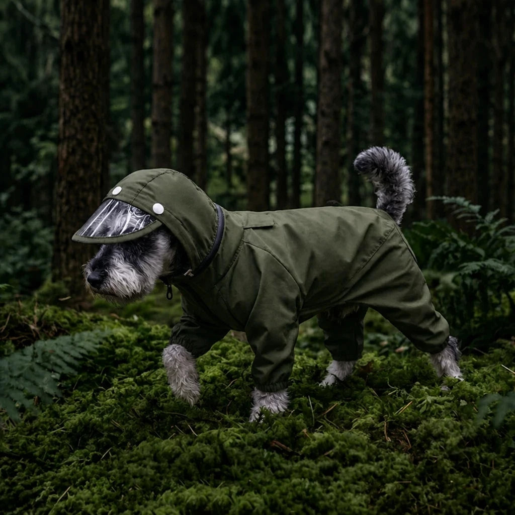 Full-Coverage Waterproof Four-Leg Raincoat for Small Dogs
