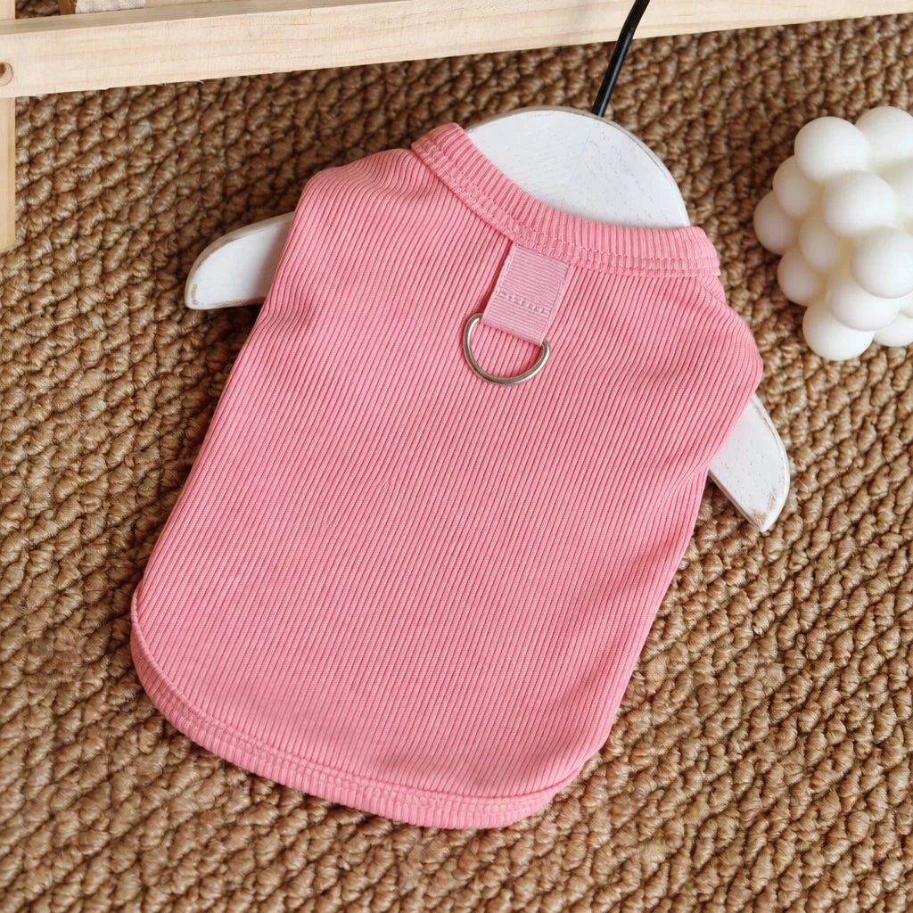 Lightweight Cotton Dog Tank Top with Ruffle Trim