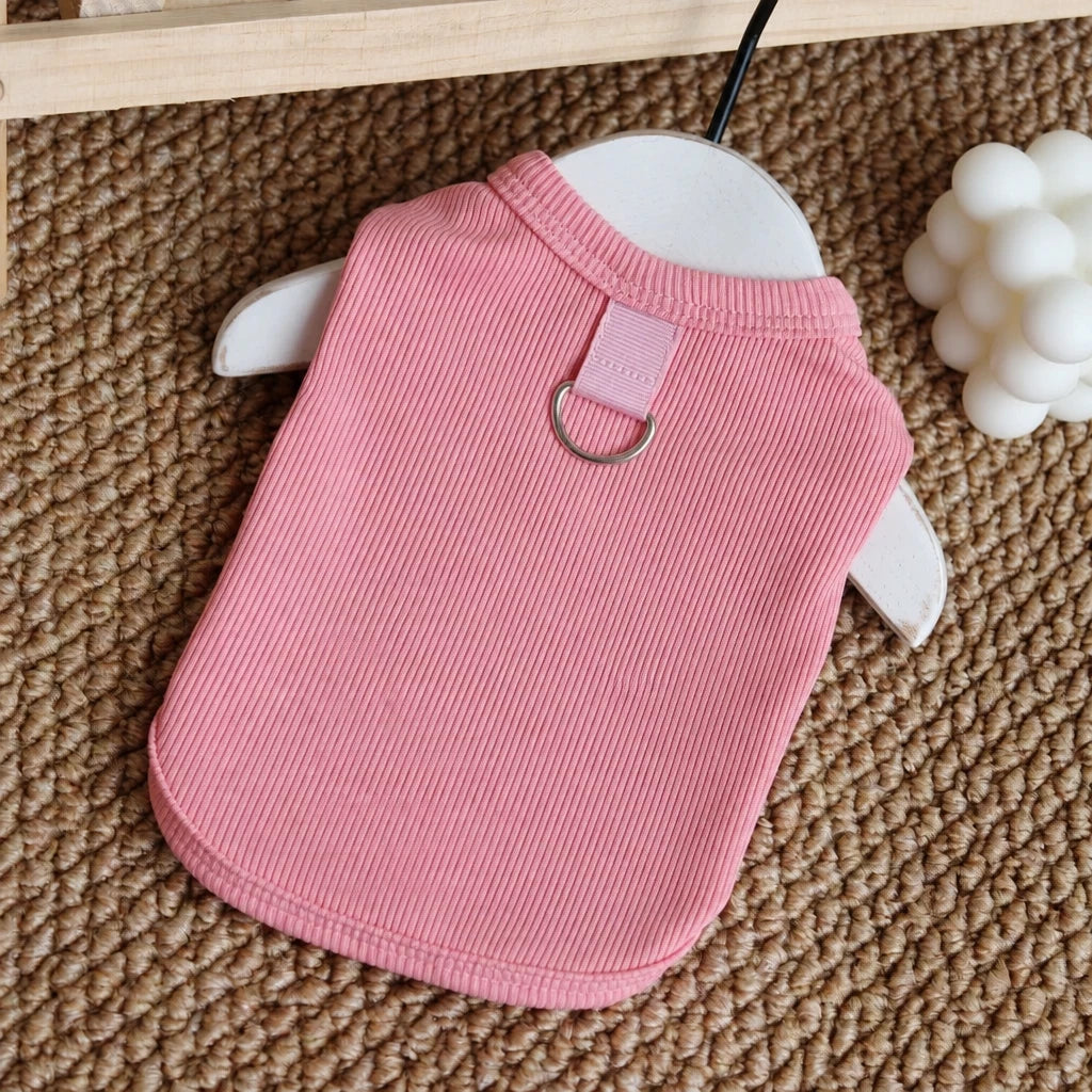 Lightweight Cotton Dog Tank Top with Ruffle Trim