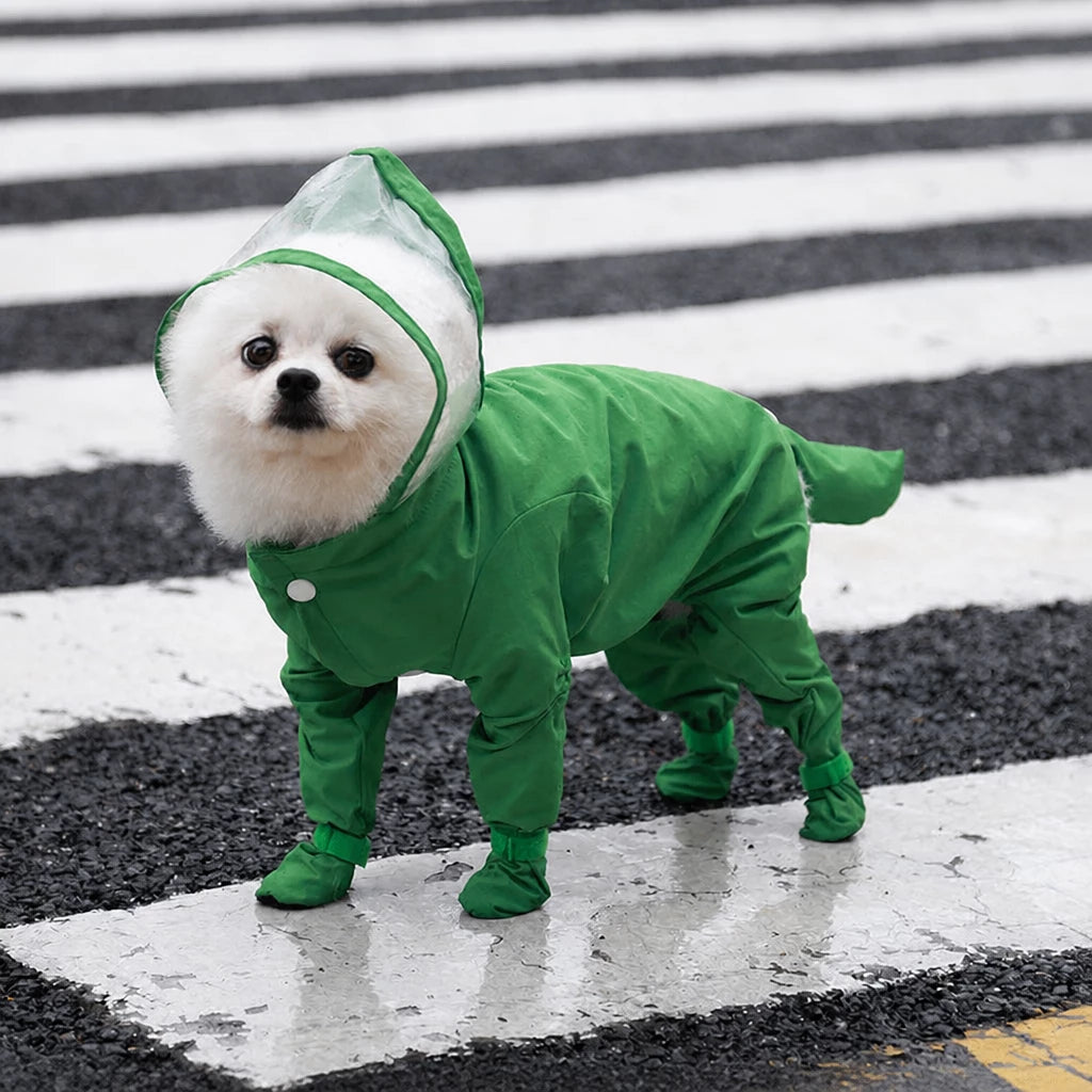 Four-Leg Waterproof Raincoat for Small Dogs