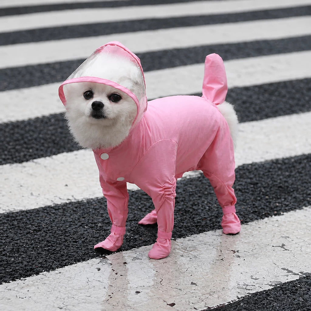 Four-Leg Waterproof Raincoat for Small Dogs