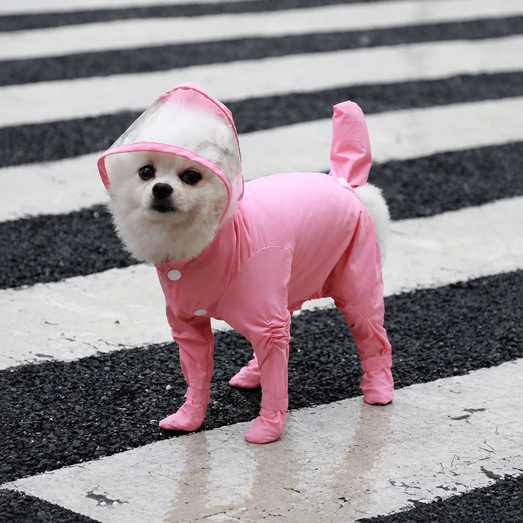 Four-Leg Waterproof Raincoat for Small Dogs