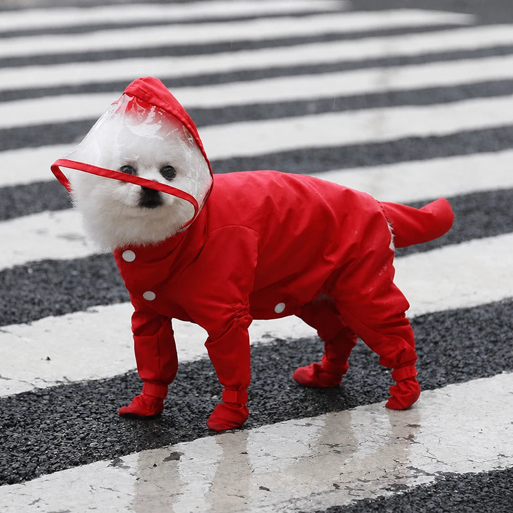 Four-Leg Waterproof Raincoat for Small Dogs