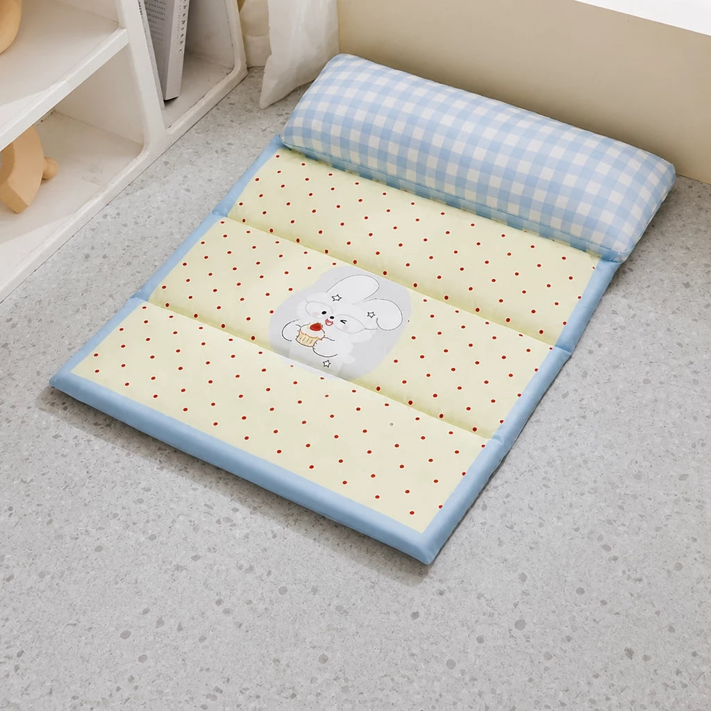 Foldable Cotton Pet Bed with Bolster Sides for Dogs and Cats