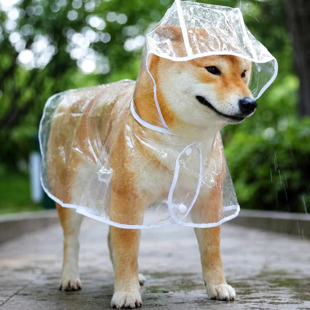 Transparent EVA Dog Raincoat with Hood