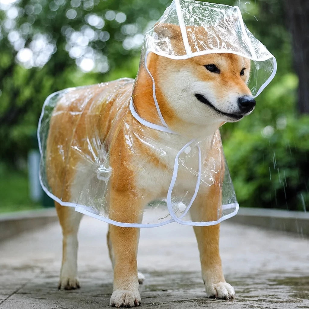 Transparent EVA Dog Raincoat with Hood