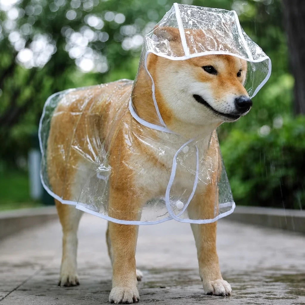 Transparent EVA Dog Raincoat with Hood