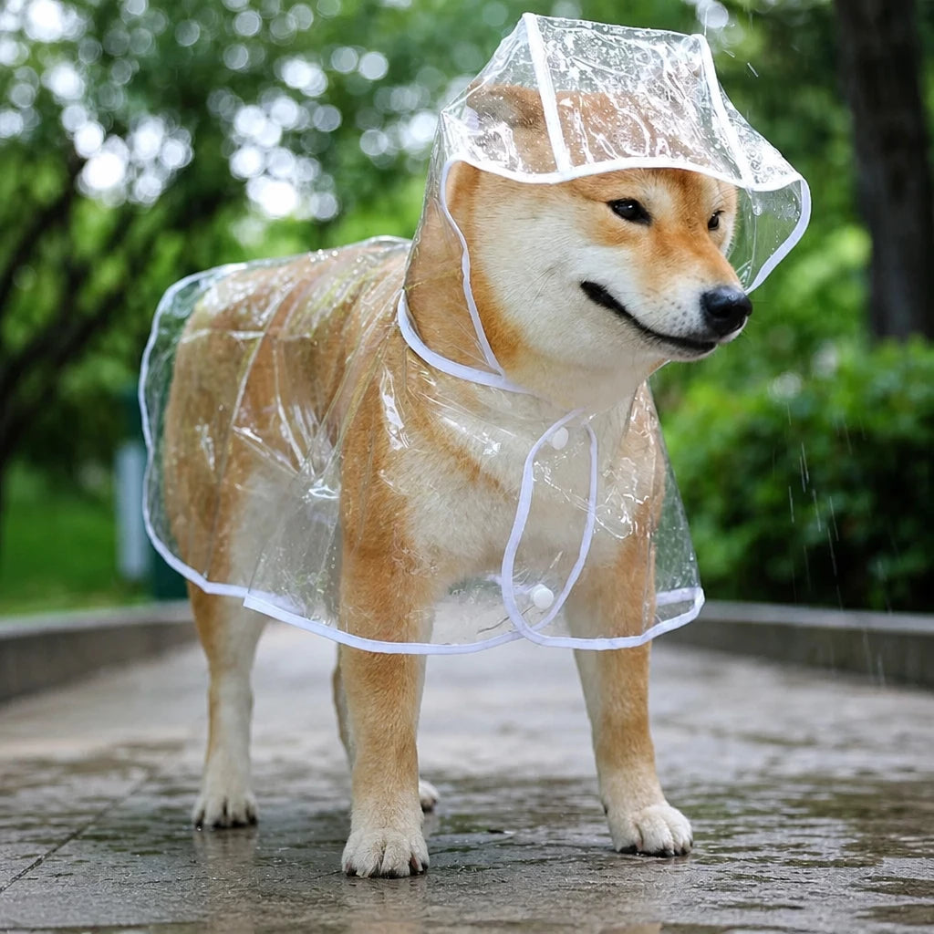 Transparent EVA Dog Raincoat with Hood