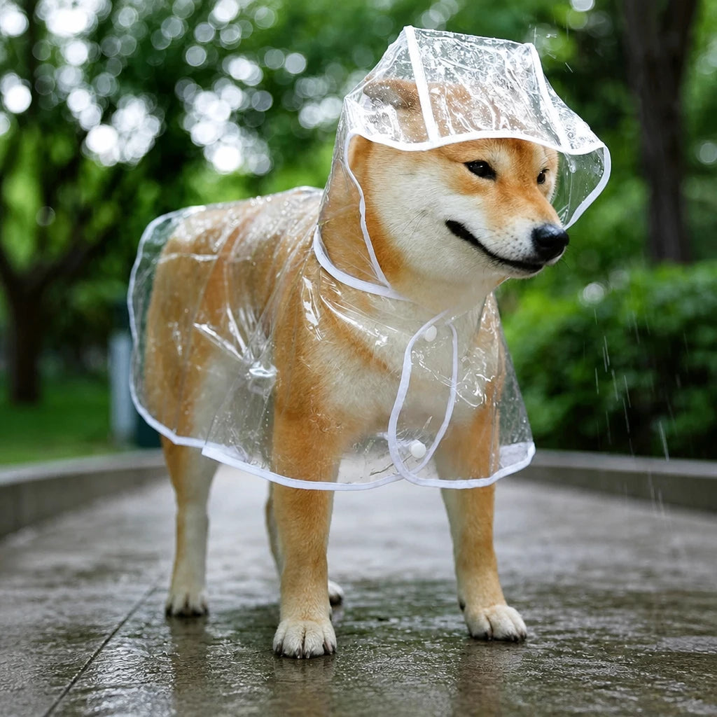 Transparent EVA Dog Raincoat with Hood
