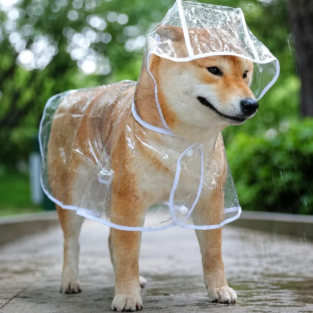 Transparent EVA Dog Raincoat with Hood