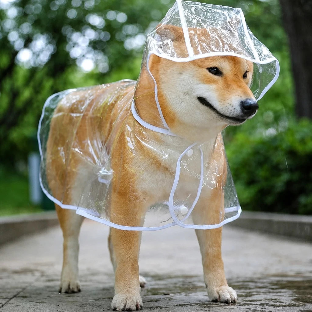 Transparent EVA Dog Raincoat with Hood