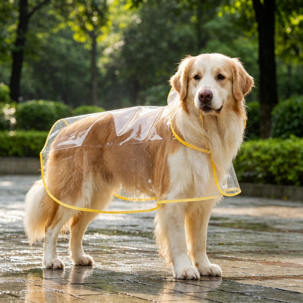 Transparent Hooded Raincoat for Dogs