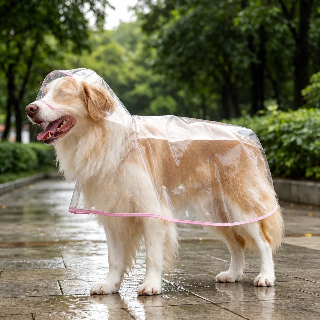 Transparent Hooded Raincoat for Dogs